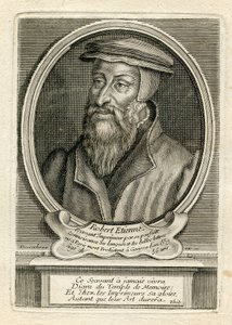 Portrett av Robert Estienne, 1559 av French School